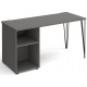 Tikal Straight Desk with Hairpin Leg and Support Pedestal